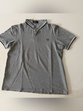 Fred Perry Grey Polo shirt with Twin Tipping